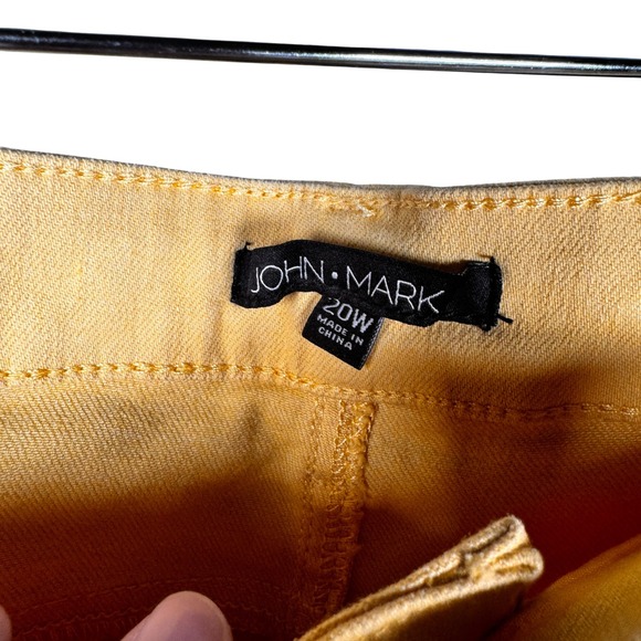 JOHN MARK Happy Days 'Maize' Gold Ankle Raw Hem Straight Leg Pants Sz 20W NWT - Picture 7 of 13